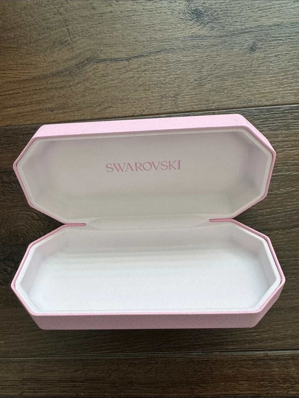 Swarovski light Pink Octagonal Glasses Box, Case & Cleaning cloth